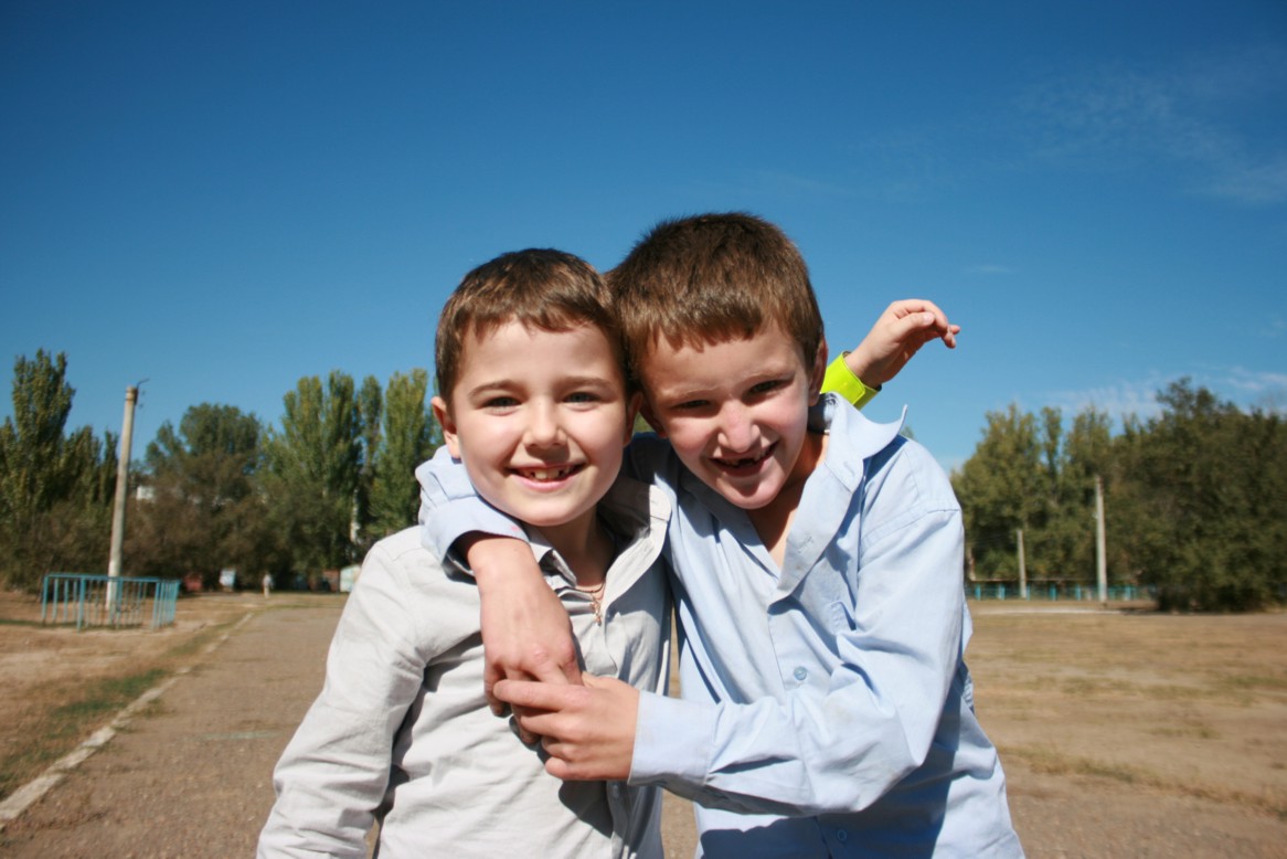 Russian and Dagestanian boys posing together Russian and Dagestanian boys posing together