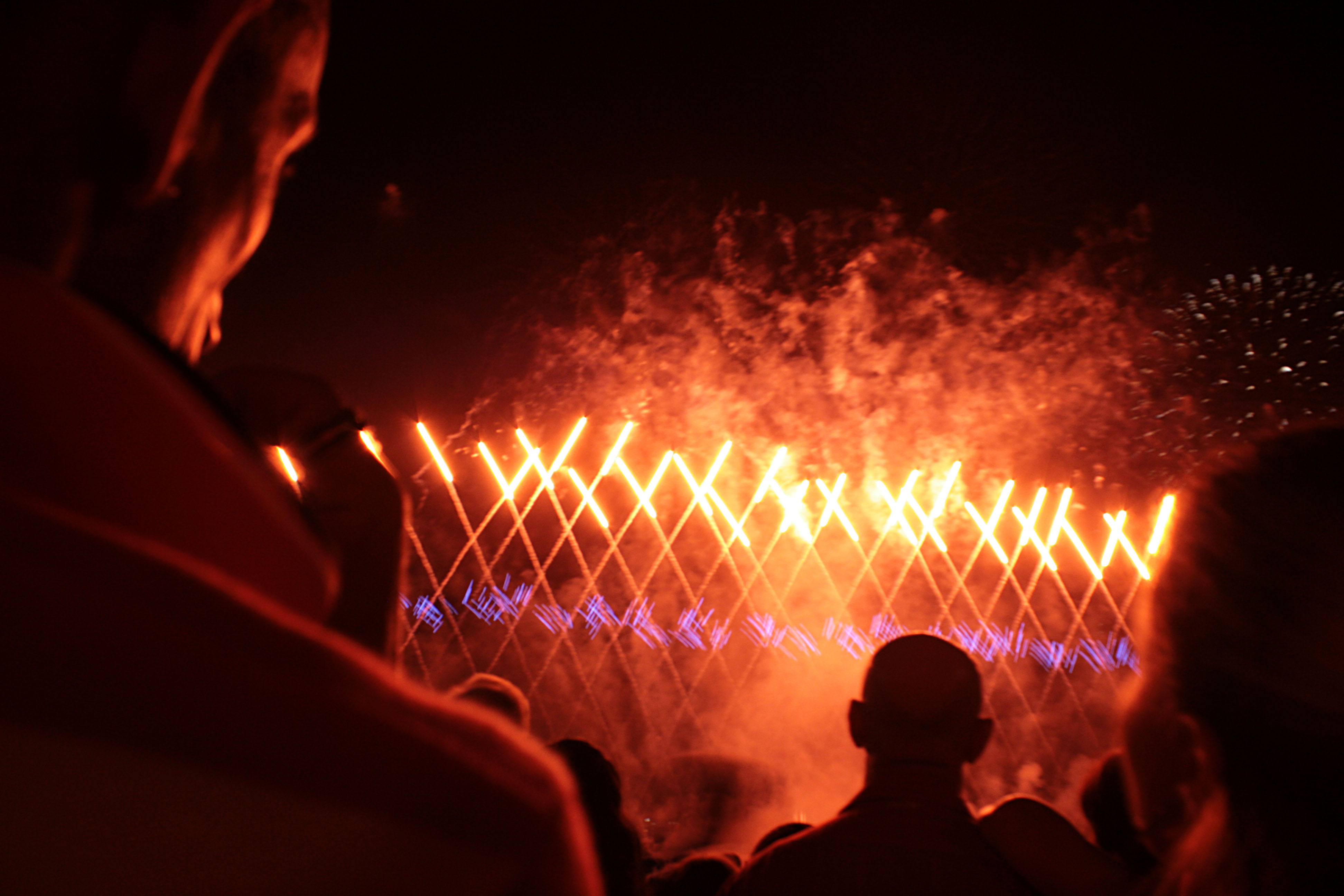 People watching the famous pyro show in Mqabba